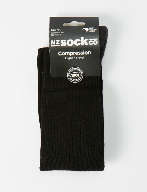 NZ Sock Co. Merino Compression Sock, Black product photo View 02 L