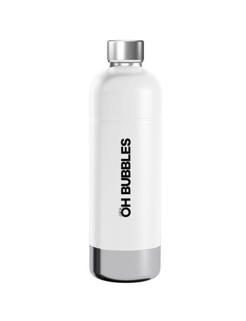 Oh Bubbles EVOSS 1 Litre Stainless Steel Bottle, White product photo