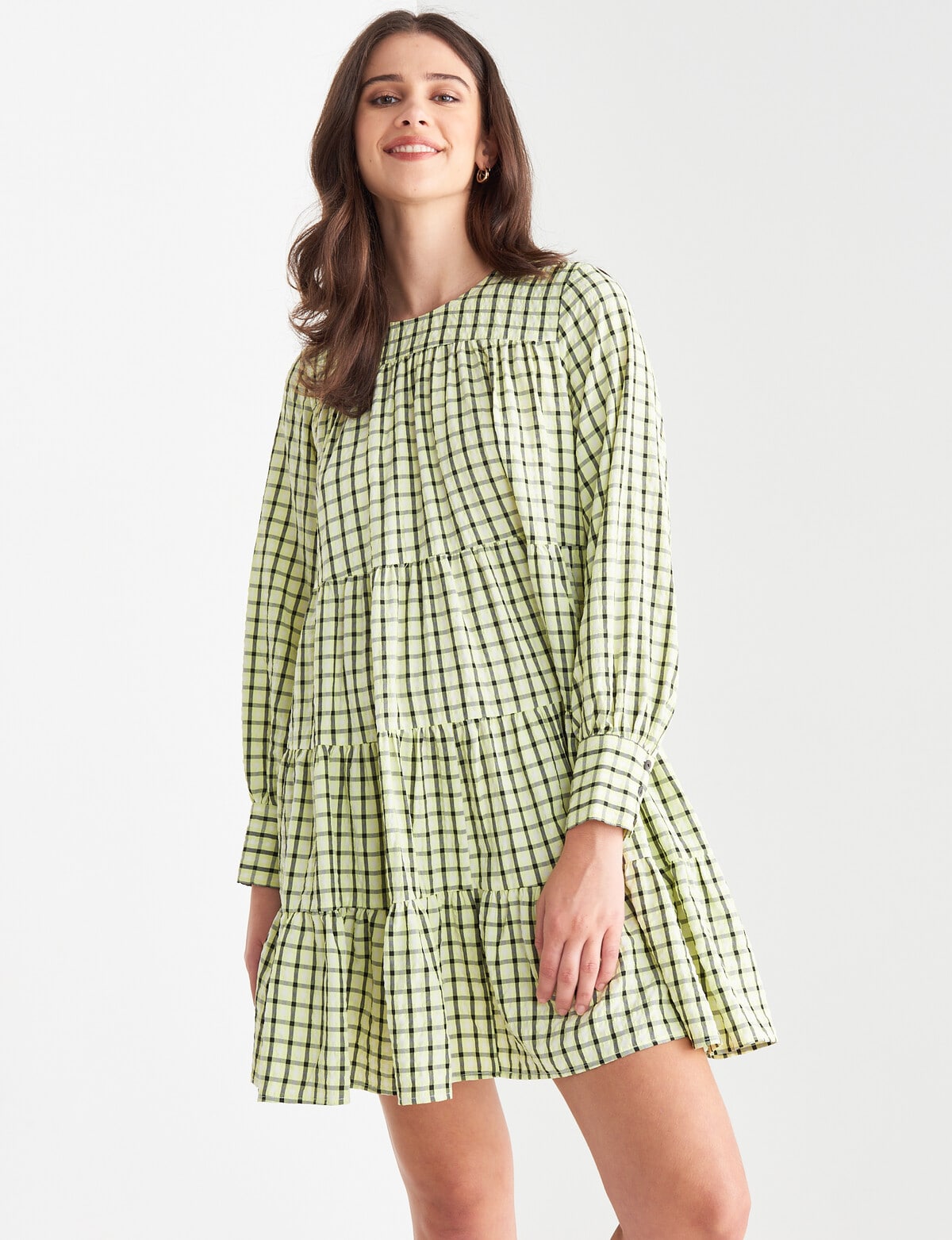 Mineral Maisie Dress, Bitter Check - Womens Clearance