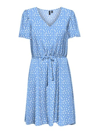 Vero Moda Easy Short Sleeve Dress, Blue product photo