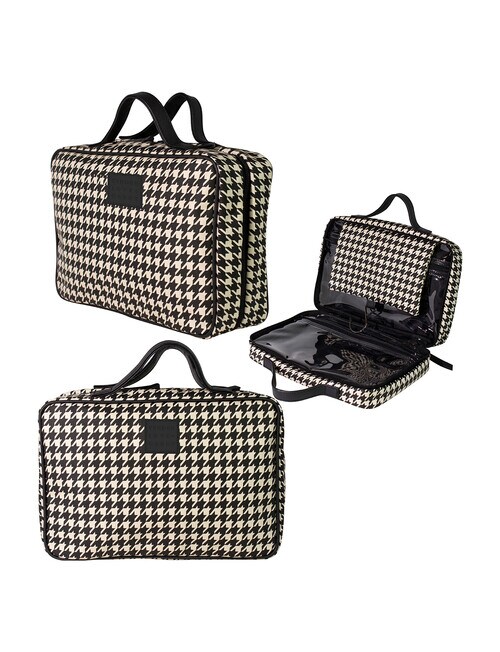 Tender Love + Carry Houndstooth Hanging Washbag, Black and White