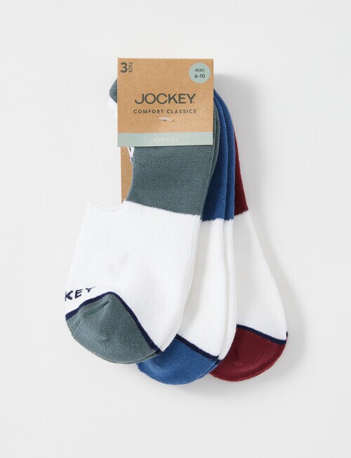Jockey Comfort Classic Footlet Sock, 3Pack, White Multi Socks