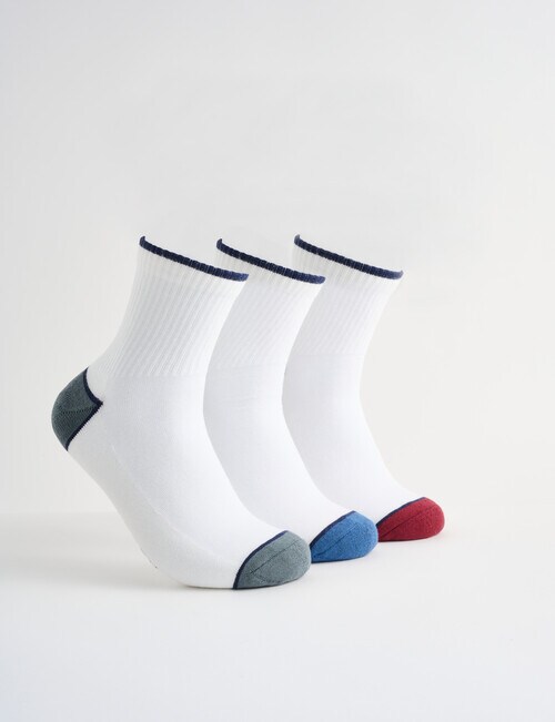 Jockey Comfort Classics Quarter Crew Sock, 3Pack, White Socks