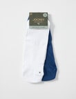 Jockey Performance Low Cut Sock, 2-Pack, White & Bluewood product photo View 02 S