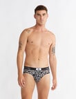 Calvin Klein 1996 Hip Brief, 3-Pack, Black Print, Black & Red product photo View 02 S