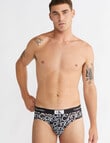 Calvin Klein 1996 Hip Brief, 3-Pack, Black Print, Black & Red product photo View 05 S