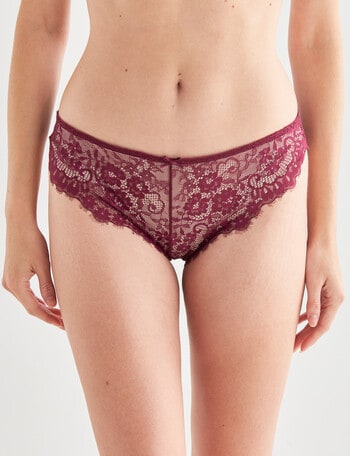 Lyric Cheeky Lace Brief, Cranberry product photo