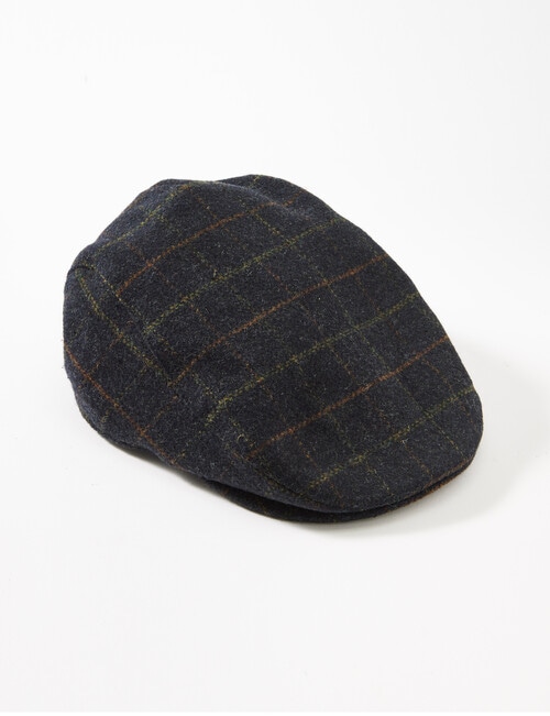 Laidlaw + Leeds Check Driver's Cap, Navy product photo View 02 L