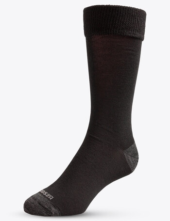 NZ Sock Co. Wellbeing Merino Blend Dress Sock, Black & Anthracite product photo