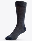 NZ Sock Co. Wellbeing Merino Blend Dress Sock, Thundercloud & Navy product photo