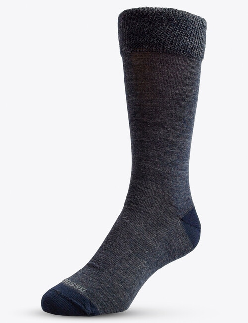 NZ Sock Co. Wellbeing Merino Blend Dress Sock, Thundercloud & Navy product photo