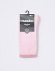 NZ Sock Co. Merino Blend Cushion Sole Crew Sock, Pink, 4-11 product photo View 02 S