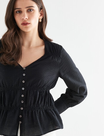 Mineral Cosette Blouse, Black product photo
