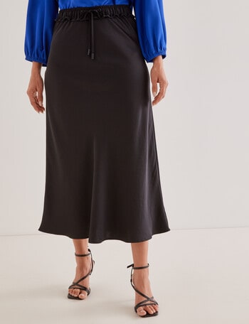 Oliver Black Satin Slip Skirt, Black product photo