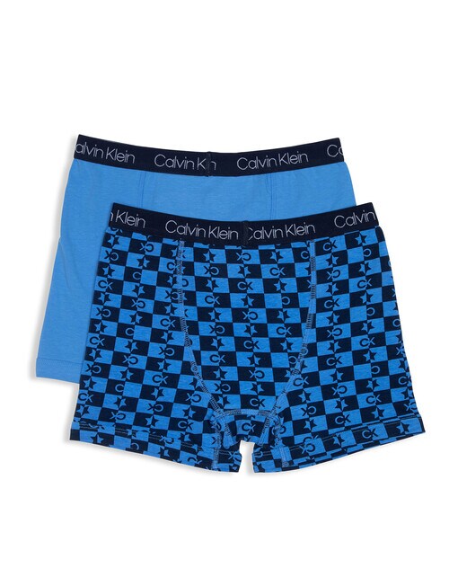 Calvin Klein Stretch Cotton Boxer, 2-Pack, Check & Marina product photo View 02 L