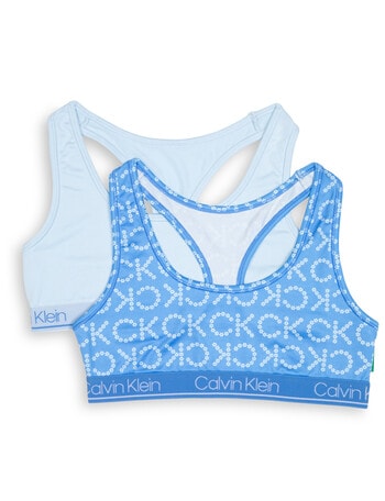Calvin Klein Recycled Racerback Crop, 2-Pack, Sky & White product photo