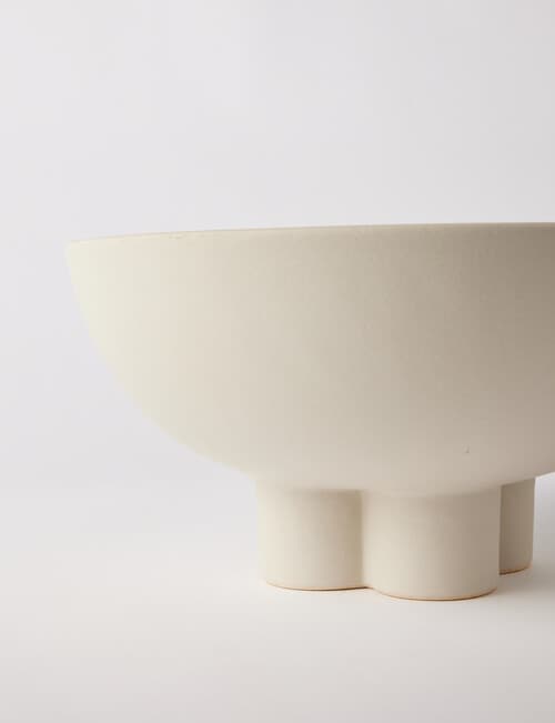 M&Co Sclupted Bowl, Medium, Stone product photo View 02 L