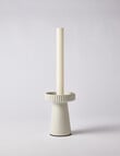 M&Co Rip Pillar Candle Holder, Medium, Stone product photo View 04 S