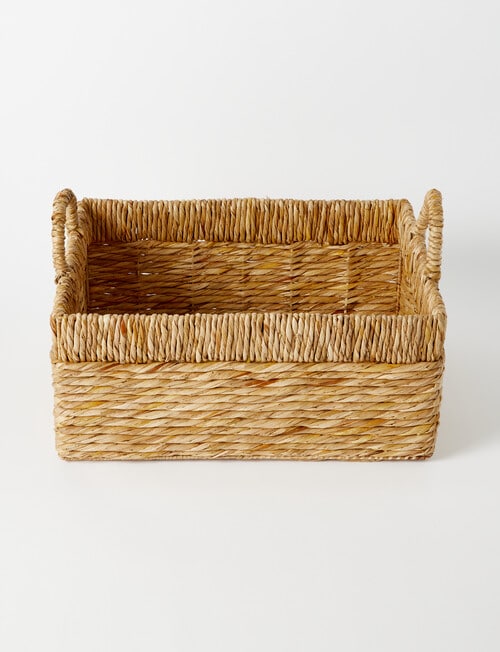 M&Co Rectangle Twisted Weave Basket, Large product photo View 02 L