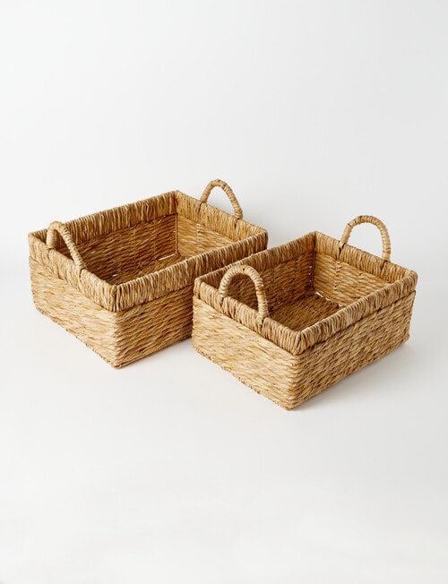M&Co Rectangle Twisted Weave Basket, Large product photo View 04 L
