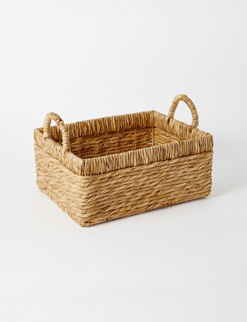 M&Co Rectangle Twisted Weave Basket, Small product photo
