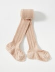 Columbine Liner Cable Merino Tights, Sand product photo
