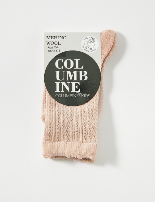 Columbine Texture Merino Crew Sock, Sand product photo View 02 L