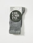Columbine Texture Merino Crew Sock, Mid Grey product photo View 02 S