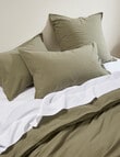 Haven Stone Wash Duvet Cover Set, Olive product photo View 02 S