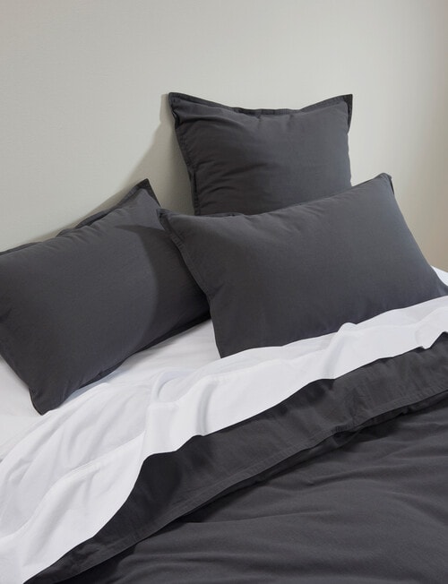 Haven Stone Wash Duvet Cover Set, Coal product photo