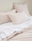 Haven Stone Wash Gingham Duvet Cover Set, Natural product photo