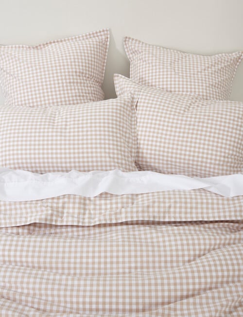 Haven Stone Wash Gingham Duvet Cover Set, Natural product photo View 05 L