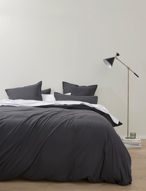 Haven Stone Wash Duvet Cover Set, Coal product photo View 02 L