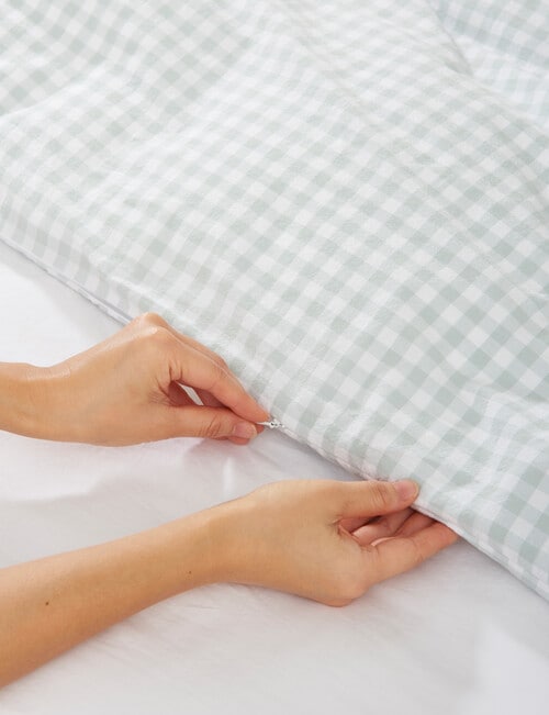 Haven Stone Wash Gingham Duvet Cover Set, Blue product photo View 03 L