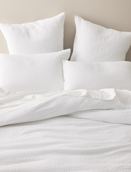 Haven Bed Linen Crinkle Duvet Cover Set, White product photo View 02 L