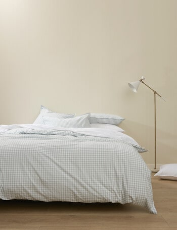 Haven Stone Wash Gingham Duvet Cover Set, Blue product photo