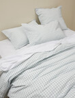 Haven Stone Wash Gingham Duvet Cover Set, Ice Blue product photo View 02 S