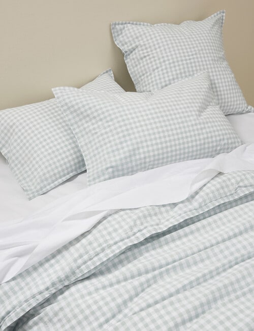 Haven Stone Wash Gingham Duvet Cover Set, Blue product photo View 02 L