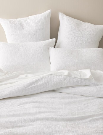 Haven Bed Linen Crinkle Euro Pillowcase, White product photo