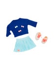 Our Generation Bright Bows Knitted Sweater & Skirt Outfit product photo View 02 S