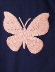 Mac & Ellie Flip Sequin Butterfly Short Sleeve Tee, Navy product photo View 02 S