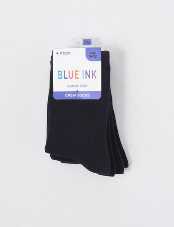 Blue Ink Cotton Rich Crew Sock, 4-Pack, Navy product photo