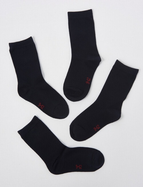 Blue Ink Cotton Rich Crew Sock, 4-Pack, Navy product photo View 02 L