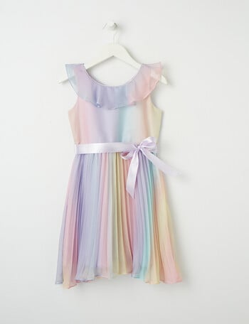 Mac & Ellie Formal Rainbow Ombre Pleated Dress, Lilac product photo