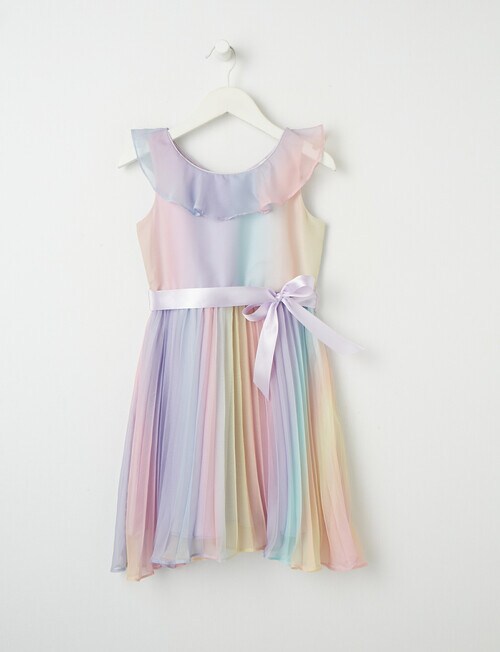Mac & Ellie Formal Rainbow Ombre Pleated Dress, Lilac product photo