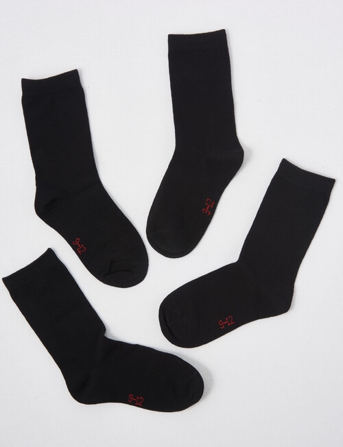 Blue Ink Cotton Crew Sock, 4-Pack, Black product photo View 02 L