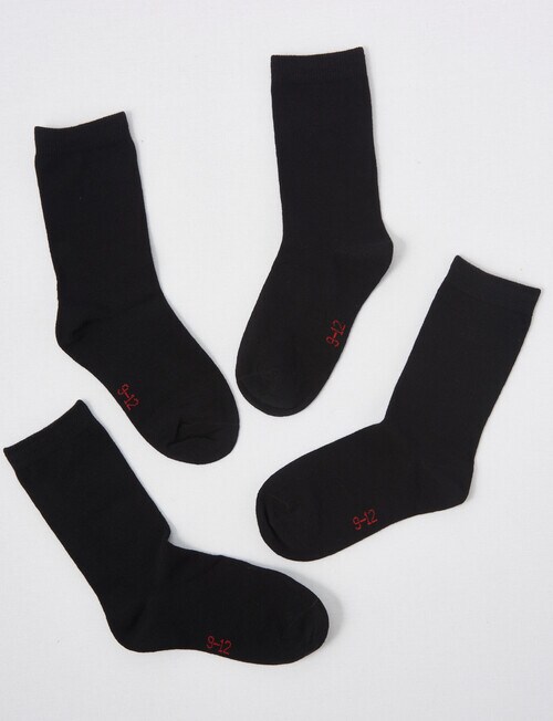 Blue Ink Cotton Crew Sock, 4Pack, Black Hosiery & Socks