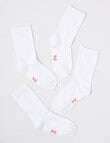 Blue Ink Cotton Crew Sock, 4-Pack, White product photo View 02 S