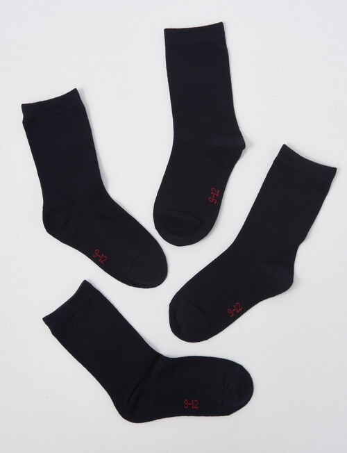 Blue Ink Cotton Crew Sock, 4-Pack, Navy product photo View 02 L