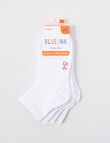 Blue Ink Cotton Quarter Crew Sock, 4-Pack, White product photo